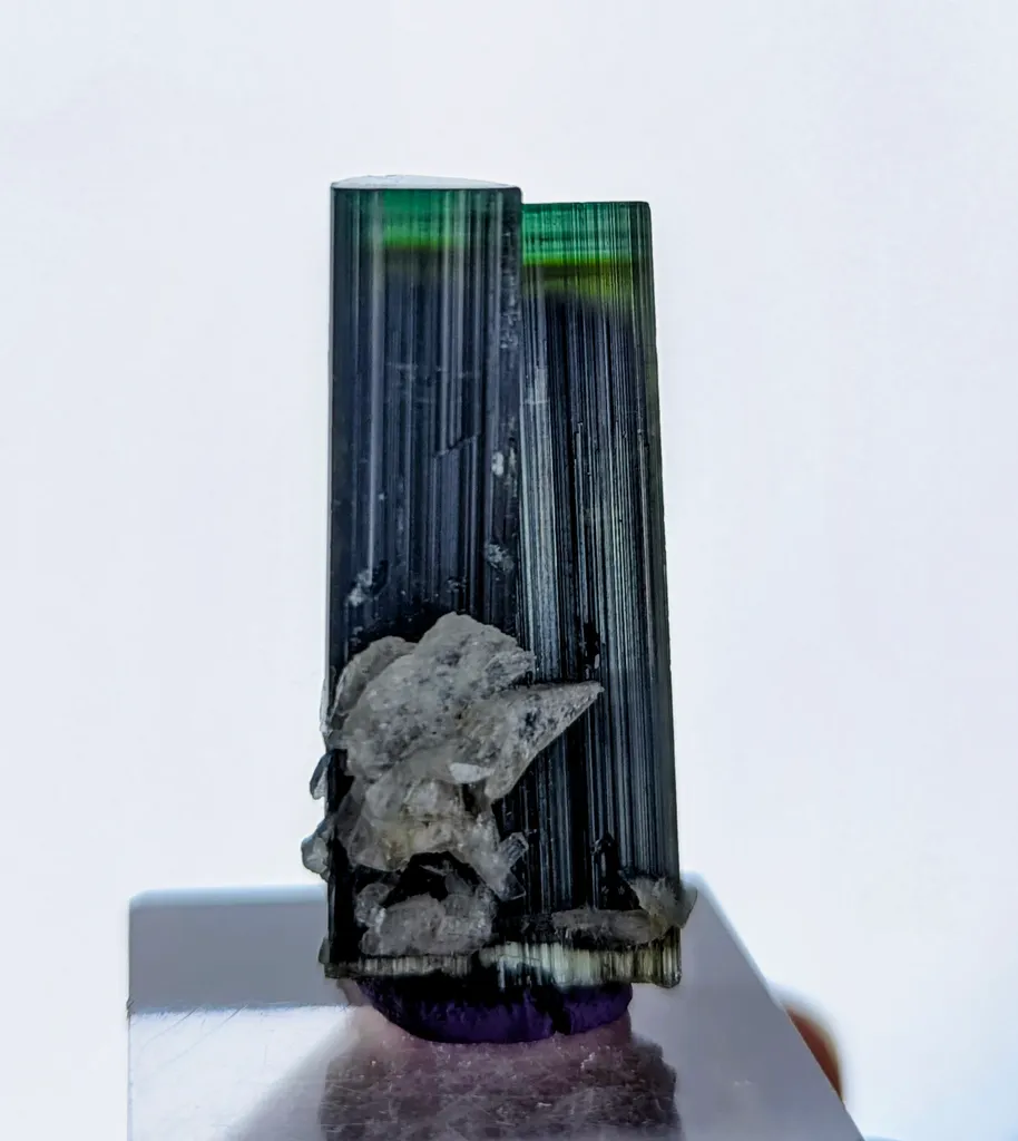Twin Green Cap Tourmaline with Albite - image 5