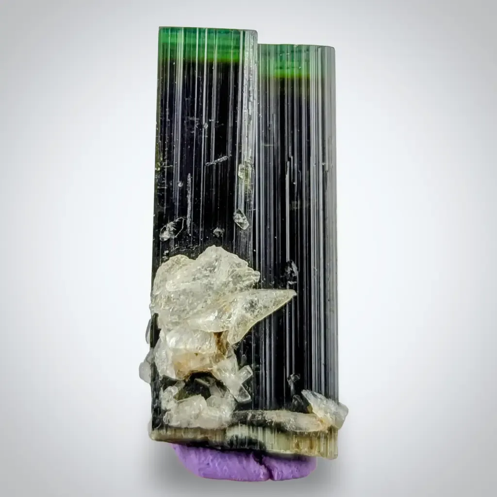 Twin Green Cap Tourmaline with Albite image