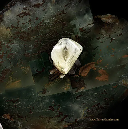 Twin of Cerussite on Fluorite - image 2