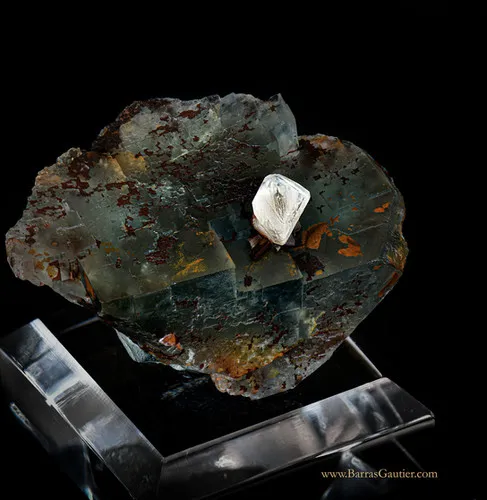 Twin of Cerussite on Fluorite - image 5