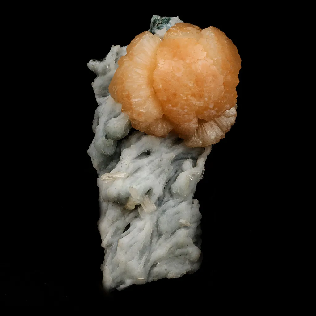 Twin Stellerlite on Chalcedony Natural Mineral Specimen image