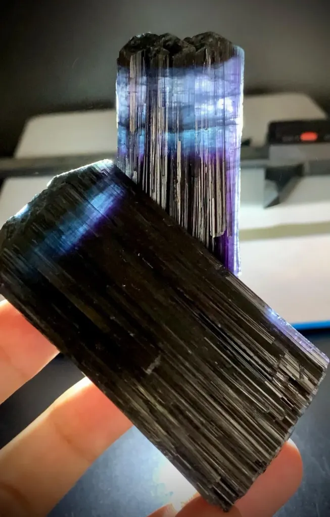 Twinned Blue Purple Violet Backlit Tourmaline from Afghanistan - image 6