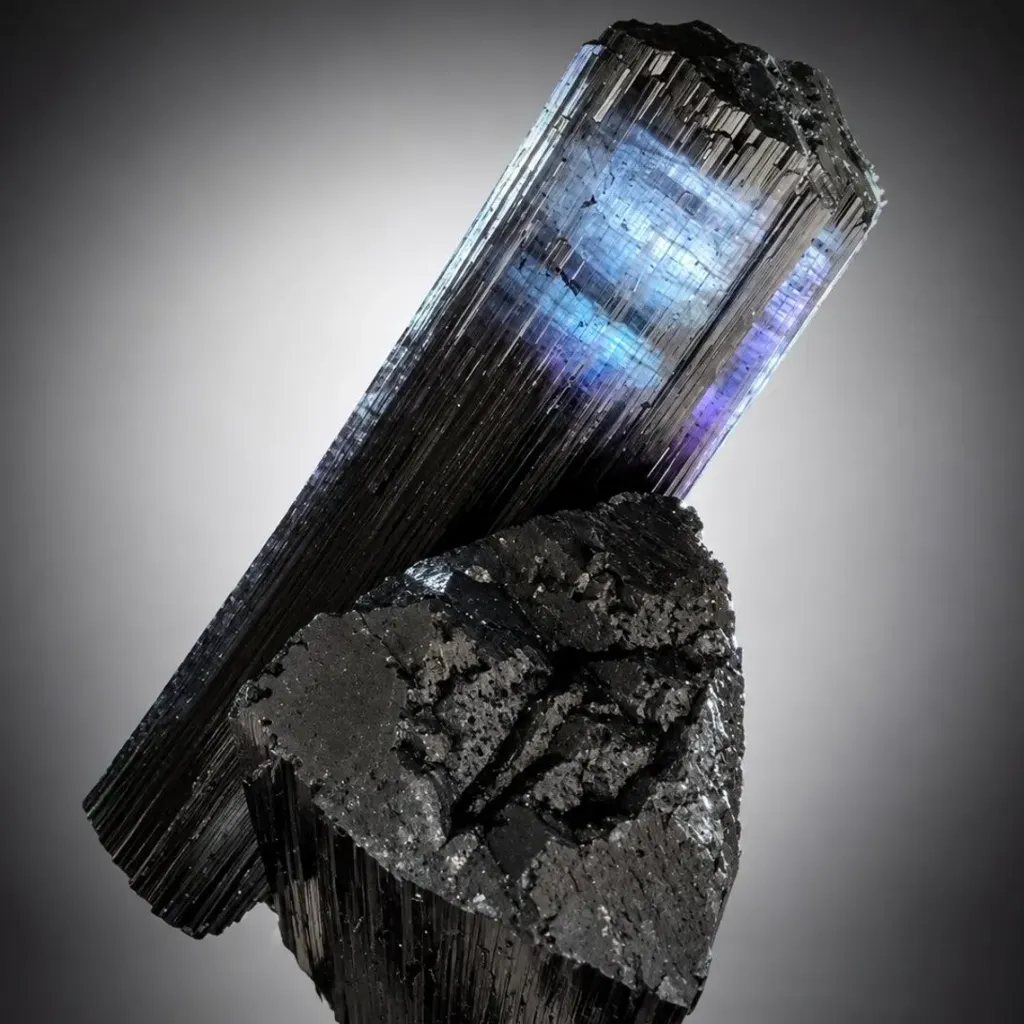 Twinned Blue Purple Violet Backlit Tourmaline from Afghanistan - image 7
