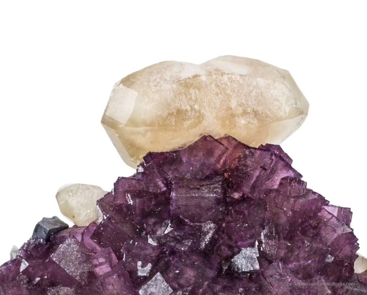 Twinned Calcite on Fluorite - image 2