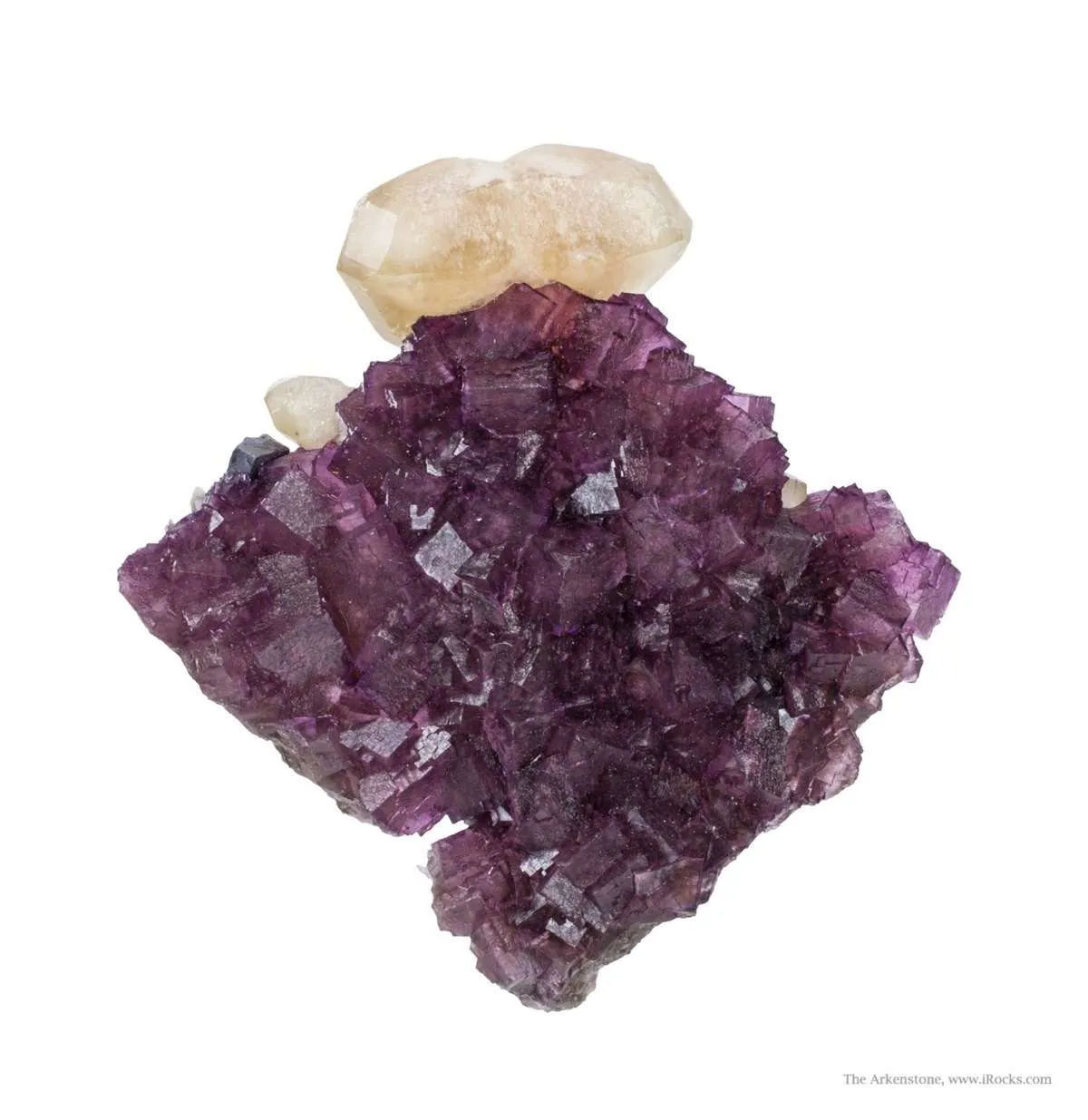 Twinned Calcite on Fluorite - image 1