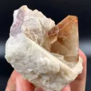 Twinned Golden Topaz Crystals with Pink Lepidolite - image 5