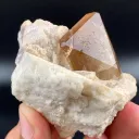 Twinned Golden Topaz Crystals with Pink Lepidolite - image 4