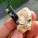 Twinned Green Cap Tourmaline Crystals on Quartz from Pakistan - image 9