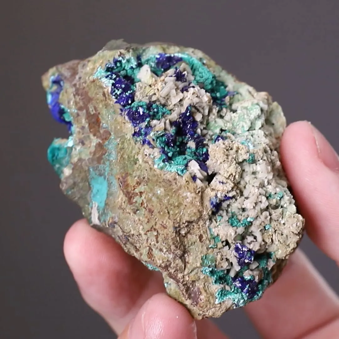 TYROLITE with Azurite Malachite on Dolomite - image 2