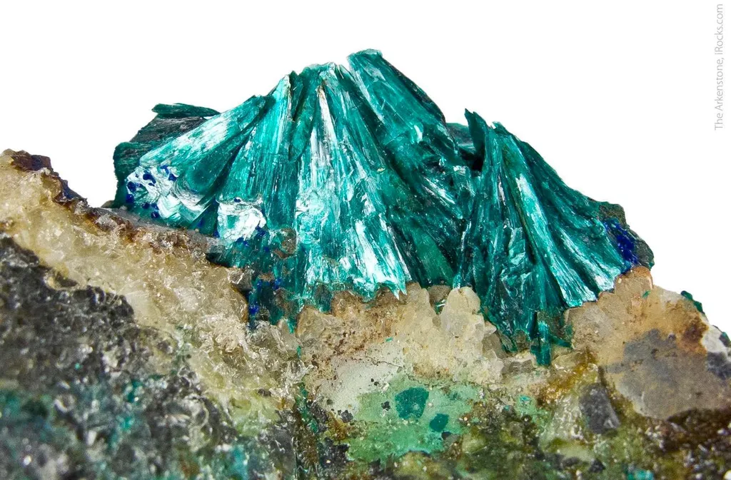 Tyrolite with Chalcophyllite and Azurite - image 2