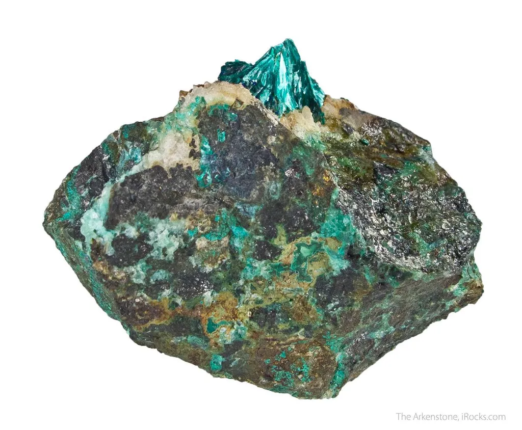 Tyrolite with Chalcophyllite and Azurite - image 3