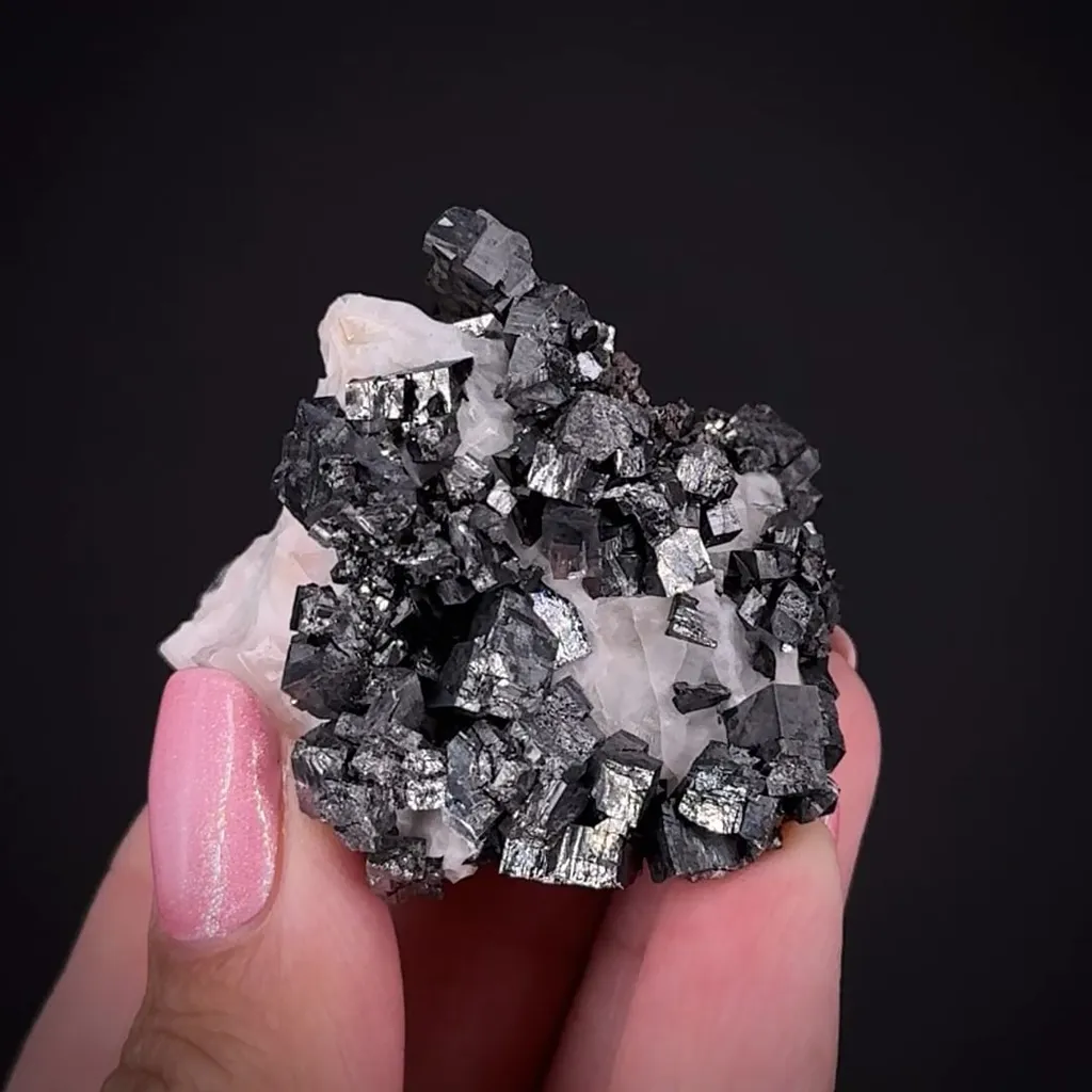 Ullmannite and Breithauptite on Calcite - image 2