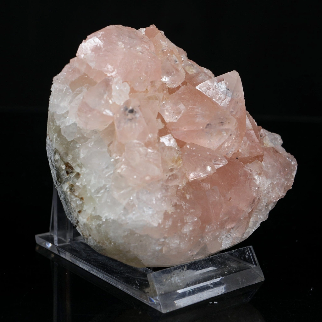 Ultra-Rare Pink Apophyllite Cluster with Sharp Terminations – First Find Lustrous Indian Mineral Specimen from Madhya Pradesh - image 2