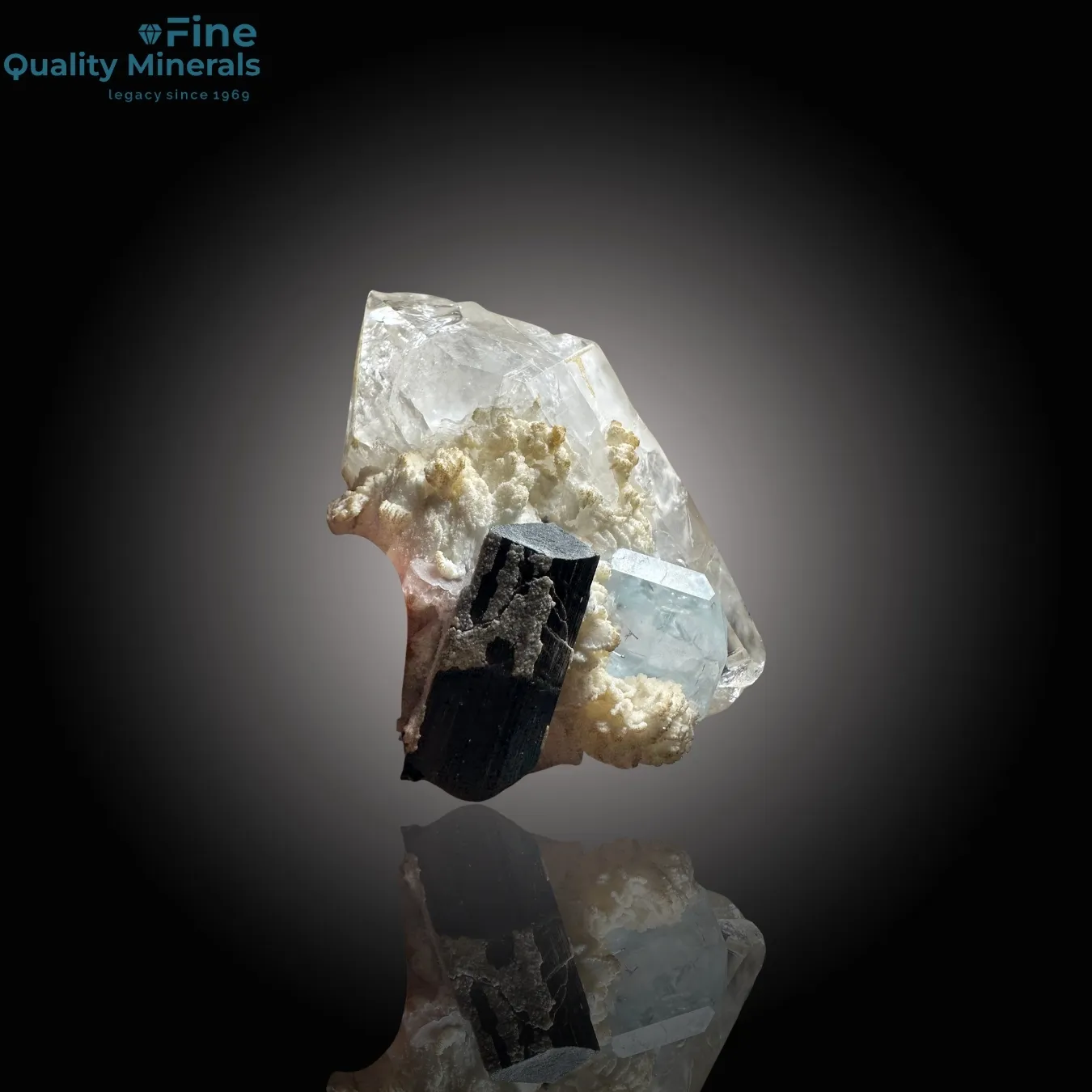 Unique Aquamarine with Schorl and Quartz - image 5