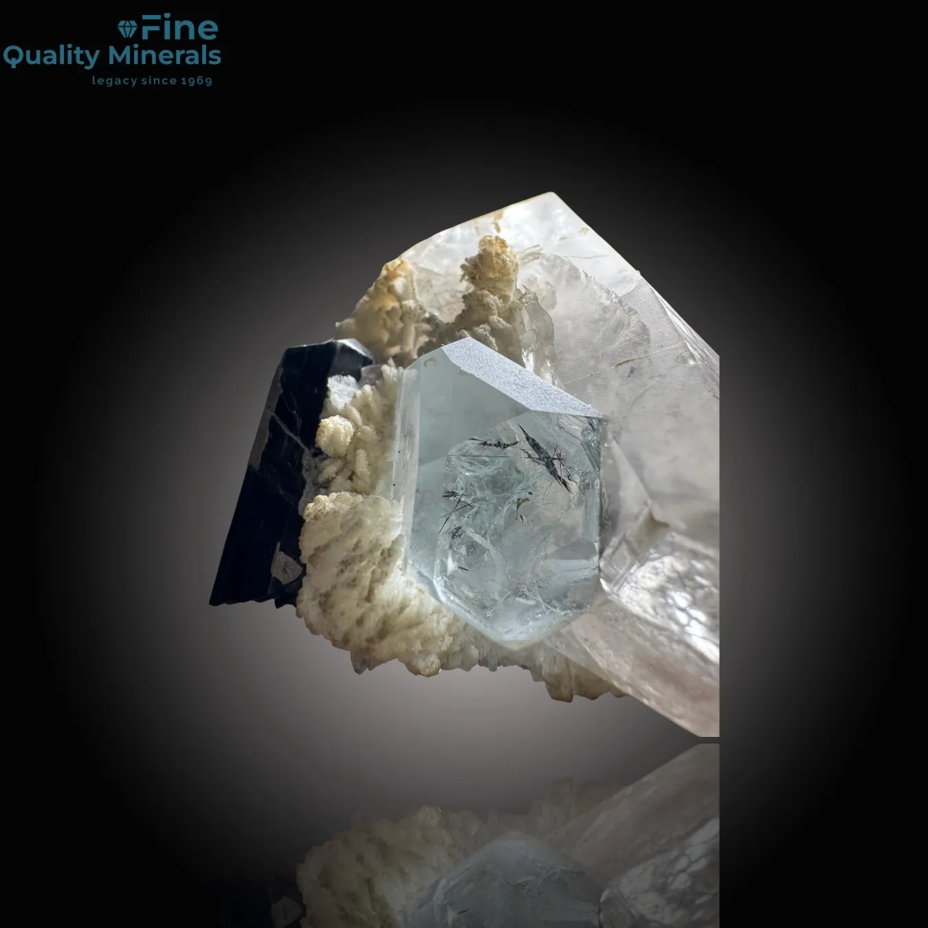 Unique Aquamarine with Schorl and Quartz - image 2