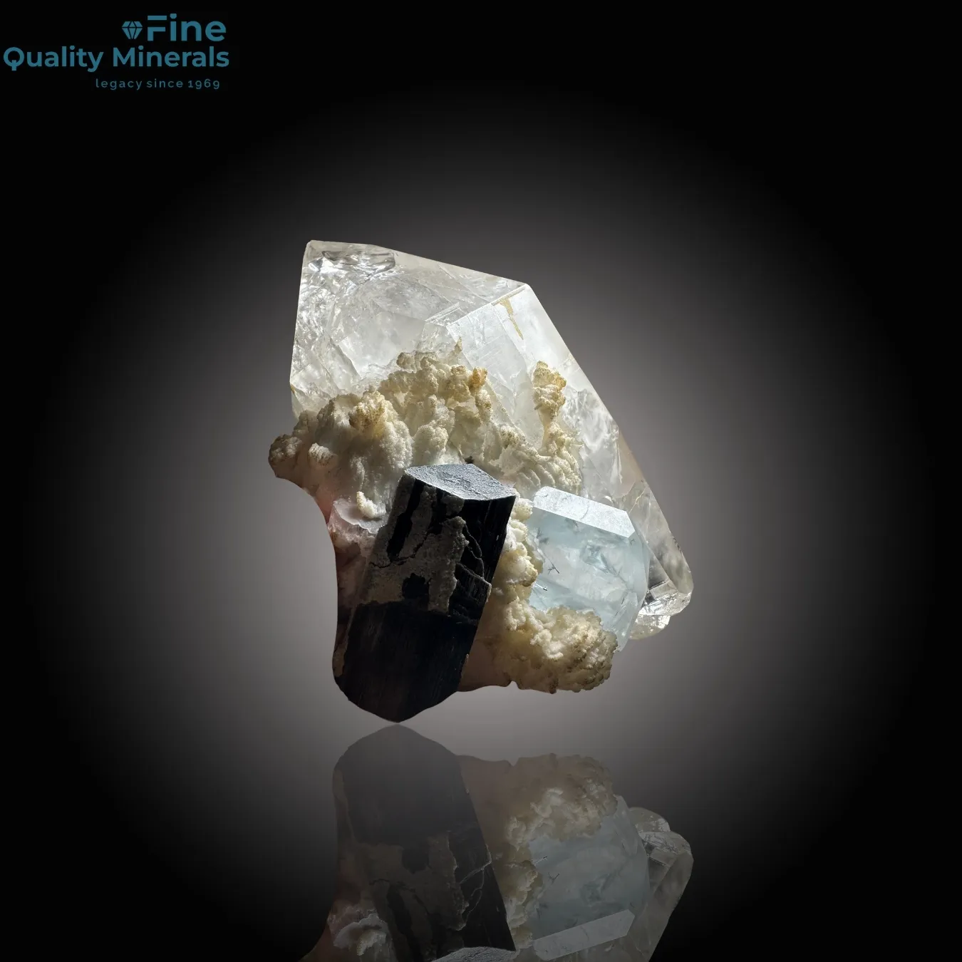 Unique Aquamarine with Schorl and Quartz - image 4