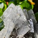 Unique blue barite crystals with pyrite - Morocco. Crystalline elegance and light blue color in it barites in a shiny pyrite - image 3