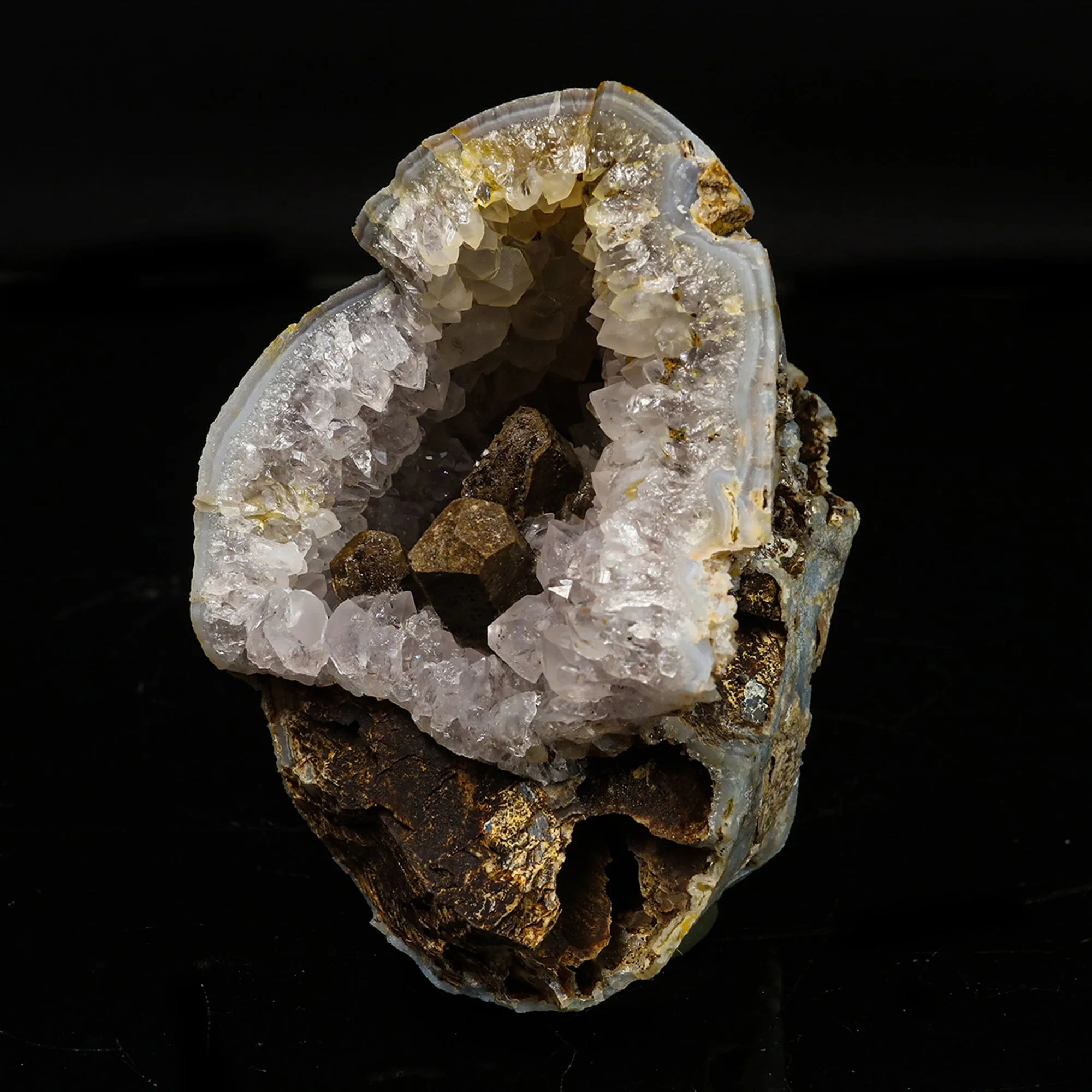 Unique Formation of Calcite inside Amethyst geode Natural Mineral specimen - image 2