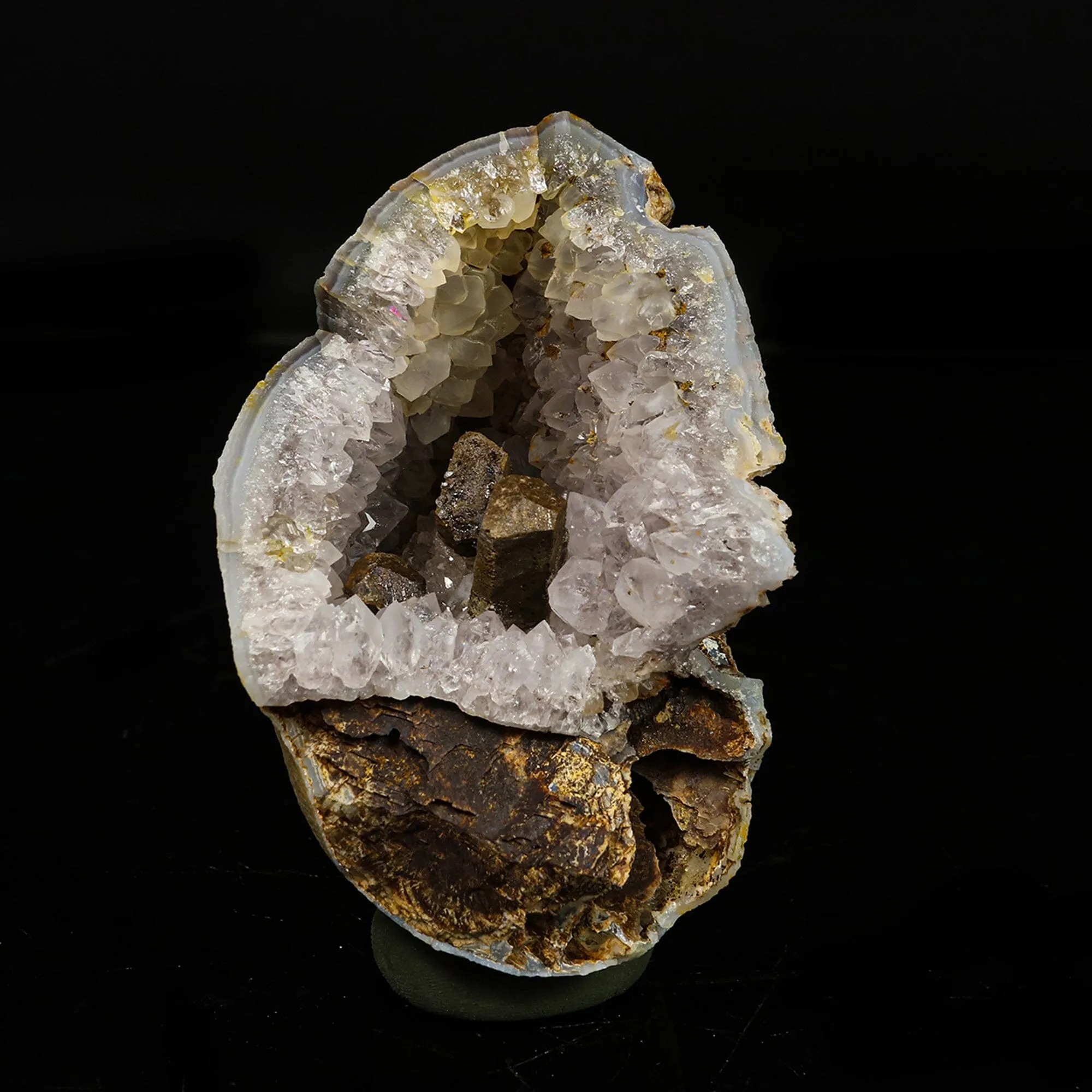 Unique Formation of Calcite inside Amethyst geode Natural Mineral specimen - image 1