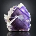 Unique Purple Cubic Phantom Fluorite with calcite from Pakistan - image 1