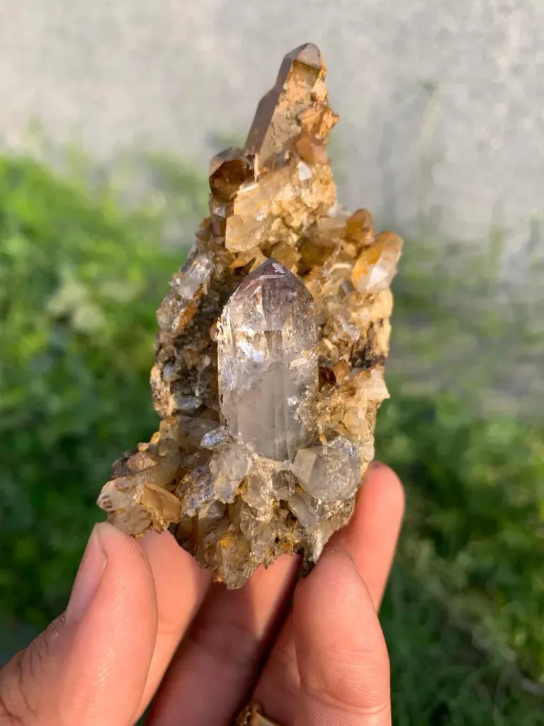 Unique Rare Cloud Inclusion Quartz Cluster from Pakistan image