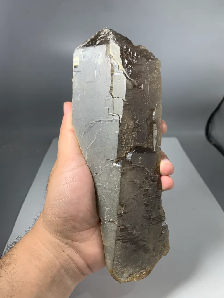 Unique Skeletal Smoky quartz with small Fluorite Crystal from Pakistan - image 9