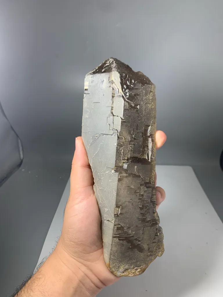 Unique Skeletal Smoky quartz with small Fluorite Crystal from Pakistan - image 7