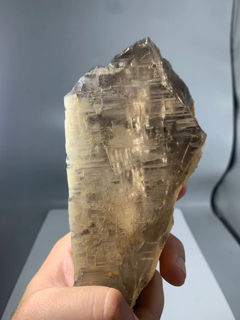 Unique Skeletal Smoky quartz with small Fluorite Crystal from Pakistan image
