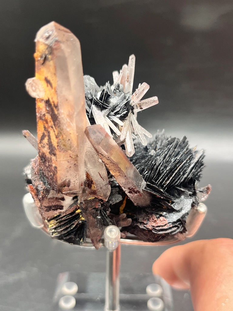 Unrepaired Specular Hematite (Iron Rose) with Quartz, Jinlong Hill, Longchuan Guangdong, Sourced at Mineral Bazaar - image 6
