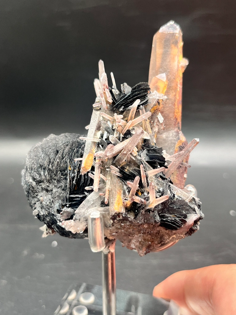 Unrepaired Specular Hematite (Iron Rose) with Quartz, Jinlong Hill, Longchuan Guangdong, Sourced at Mineral Bazaar image