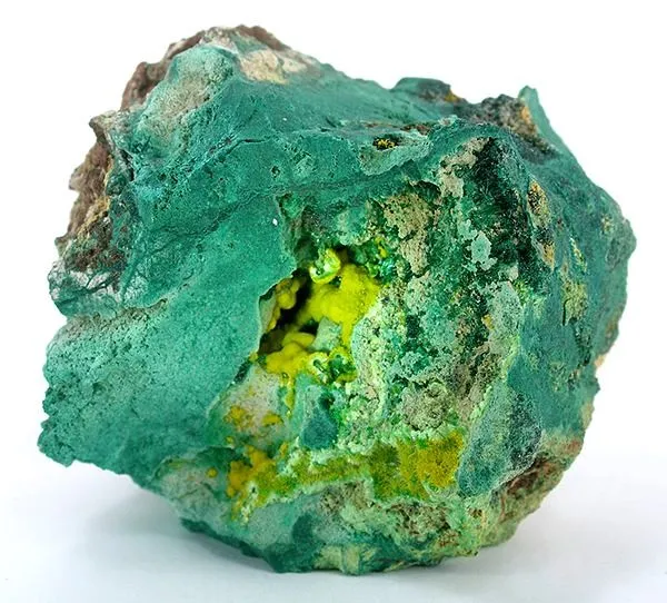 Uranophane, Malachite - image 1
