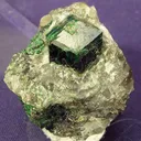 Uvarovite on Quartz - image 1