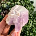 V SHape Bicolor Twinned Kunzite Crystals on Albite Minerals Specimen from Afghanistan - image 4