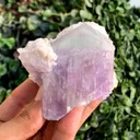 V SHape Bicolor Twinned Kunzite Crystals on Albite Minerals Specimen from Afghanistan - image 6