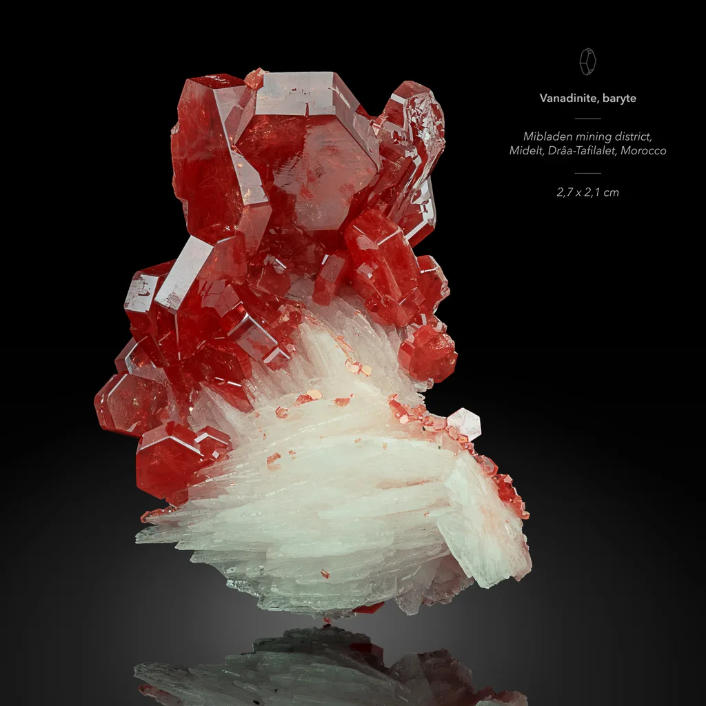 Vanadinite from Mibladen, Mibladen Mining District, Midelt Province, Drâa-Tafilalet Region, Morocco image