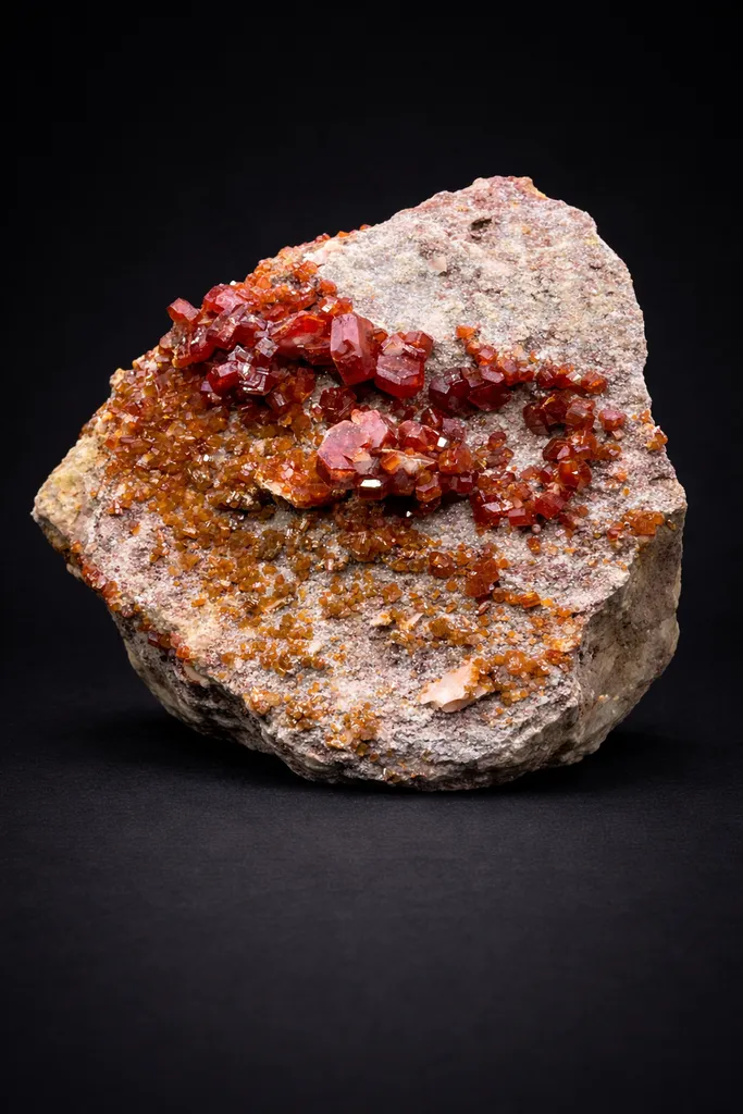 Vanadinite from Morocco, Drâa-Tafilalet Region, Midelt Province, Mibladen Mining District, Ahouli image