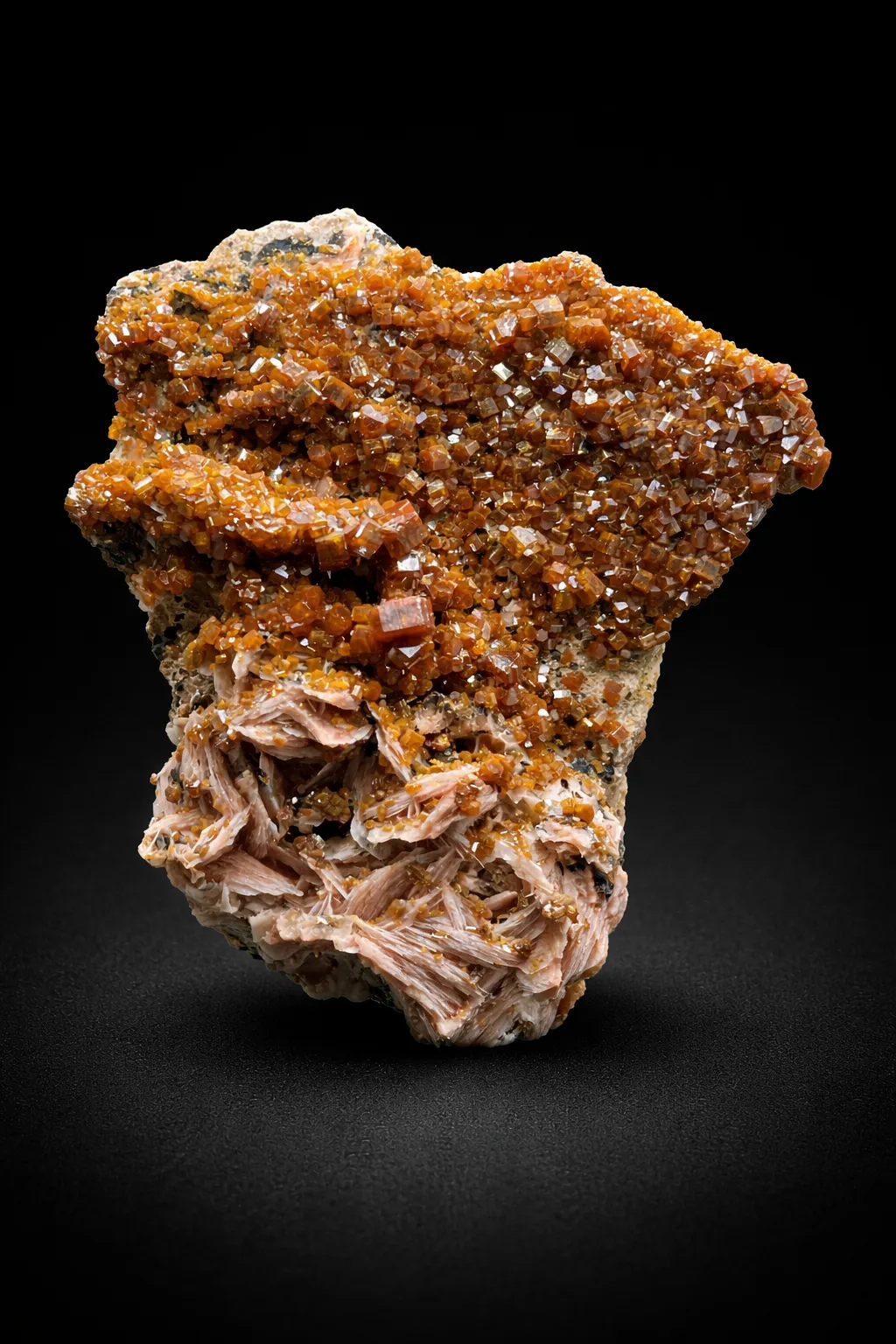 Vanadinite  with barite from midelt morocco, Mibladen Mining District, Ahouli - image 1
