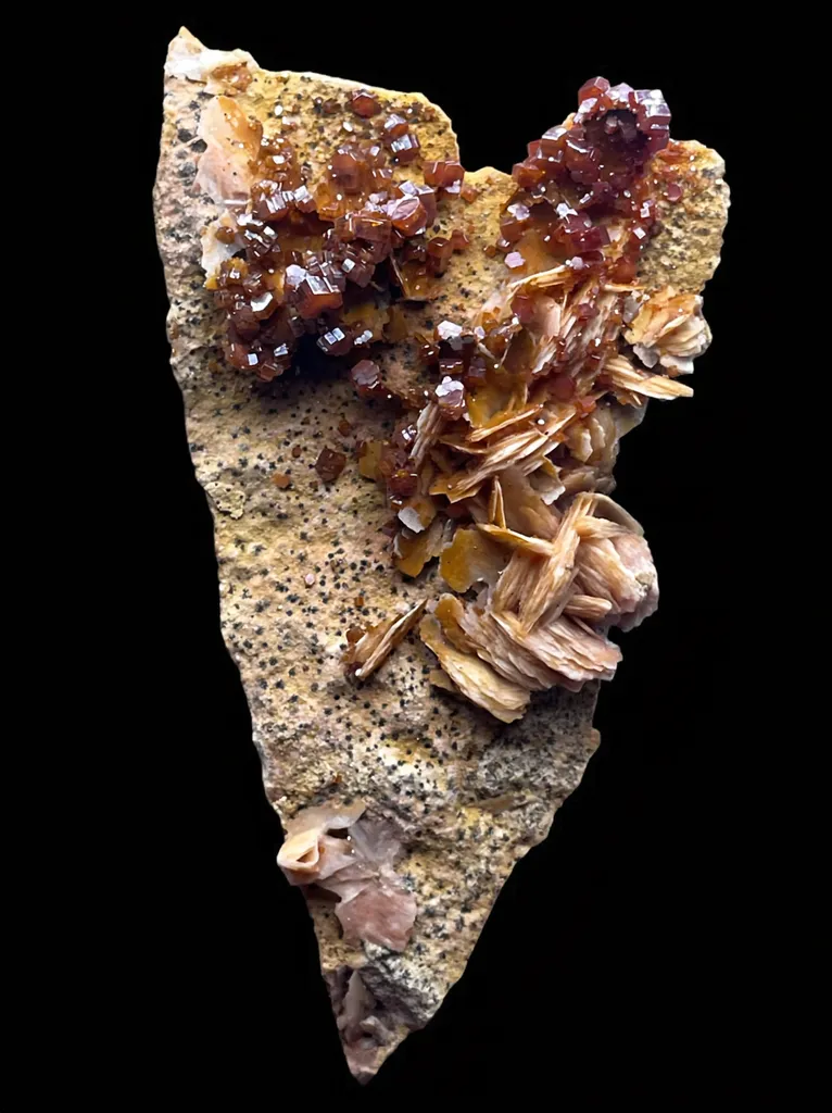 Vanadinite with barite from Morocco,Drâa-Tafilalet Region, Midelt Mibladen Mining District image
