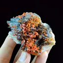 Vanadinite with barite & goethite from Maroc, Région Drâa-Tafilalet, Province de Midelt, District minier de Mibladen, Mibladen - image 4