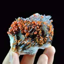 Vanadinite with barite & goethite from Maroc, Région Drâa-Tafilalet, Province de Midelt, District minier de Mibladen, Mibladen - image 3
