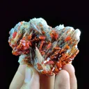 Vanadinite with barite,calcite & goethite from Maroc, Région Drâa-Tafilalet, Province de Midelt, District minier de Mibladen, Mibladen - image 3