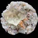 Very Gemmy Multidimensional Calcite Crystal on Apophyllite & Stilbite Matrix | Rare Indian Zeolite Mineral Specimen from Jalgaon DK113 - image 3