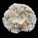 Very Gemmy Multidimensional Calcite Crystal on Apophyllite & Stilbite Matrix | Rare Indian Zeolite Mineral Specimen from Jalgaon DK113 - image 1