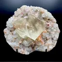 Very Gemmy Multidimensional Calcite Crystal on Apophyllite & Stilbite Matrix | Rare Indian Zeolite Mineral Specimen from Jalgaon DK113 - image 1