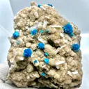 Very Rare Deep Blue Natural Cavansite Blossoms/Cavensite Crystal On Matrix With Stilbite Blades.. - image 1