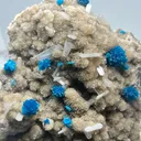 Very Rare Deep Blue Natural Cavansite Blossoms/Cavensite Crystal On Matrix With Stilbite Blades.. - image 5