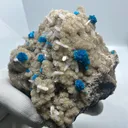 Very Rare Deep Blue Natural Cavansite Blossoms/Cavensite Crystal On Matrix With Stilbite Blades.. - image 7