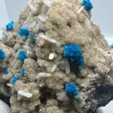 Very Rare Deep Blue Natural Cavansite Blossoms/Cavensite Crystal On Matrix With Stilbite Blades.. - image 6