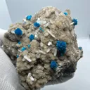 Very Rare Deep Blue Natural Cavansite Blossoms/Cavensite Crystal On Matrix With Stilbite Blades.. - image 4
