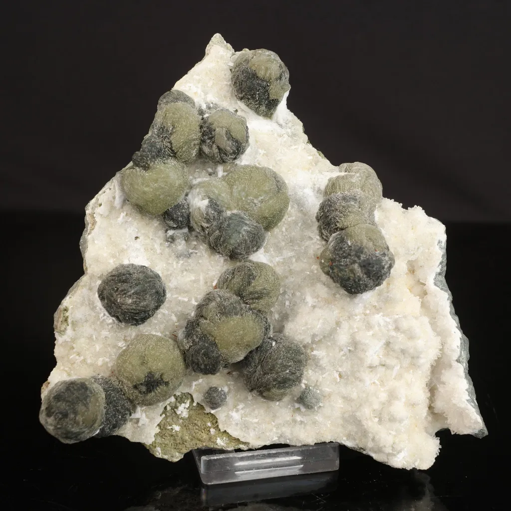 Very Rare Green Gyrolite Crystals from the early 90's Natural Mineral Specimen image